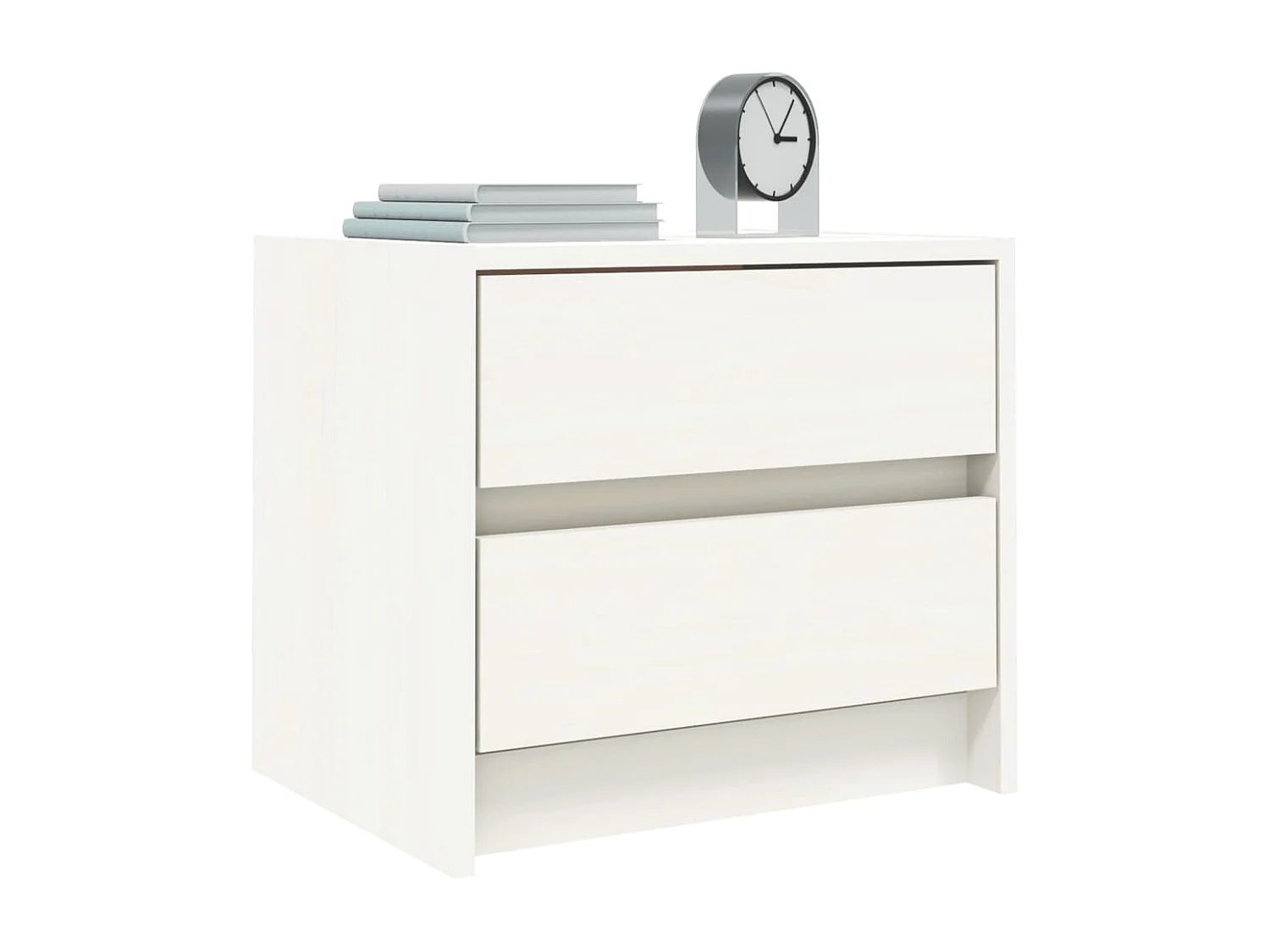 Claire-Françoise-Louise  Table de chevet blanc 40x31x35,5 cm bois de pin massif