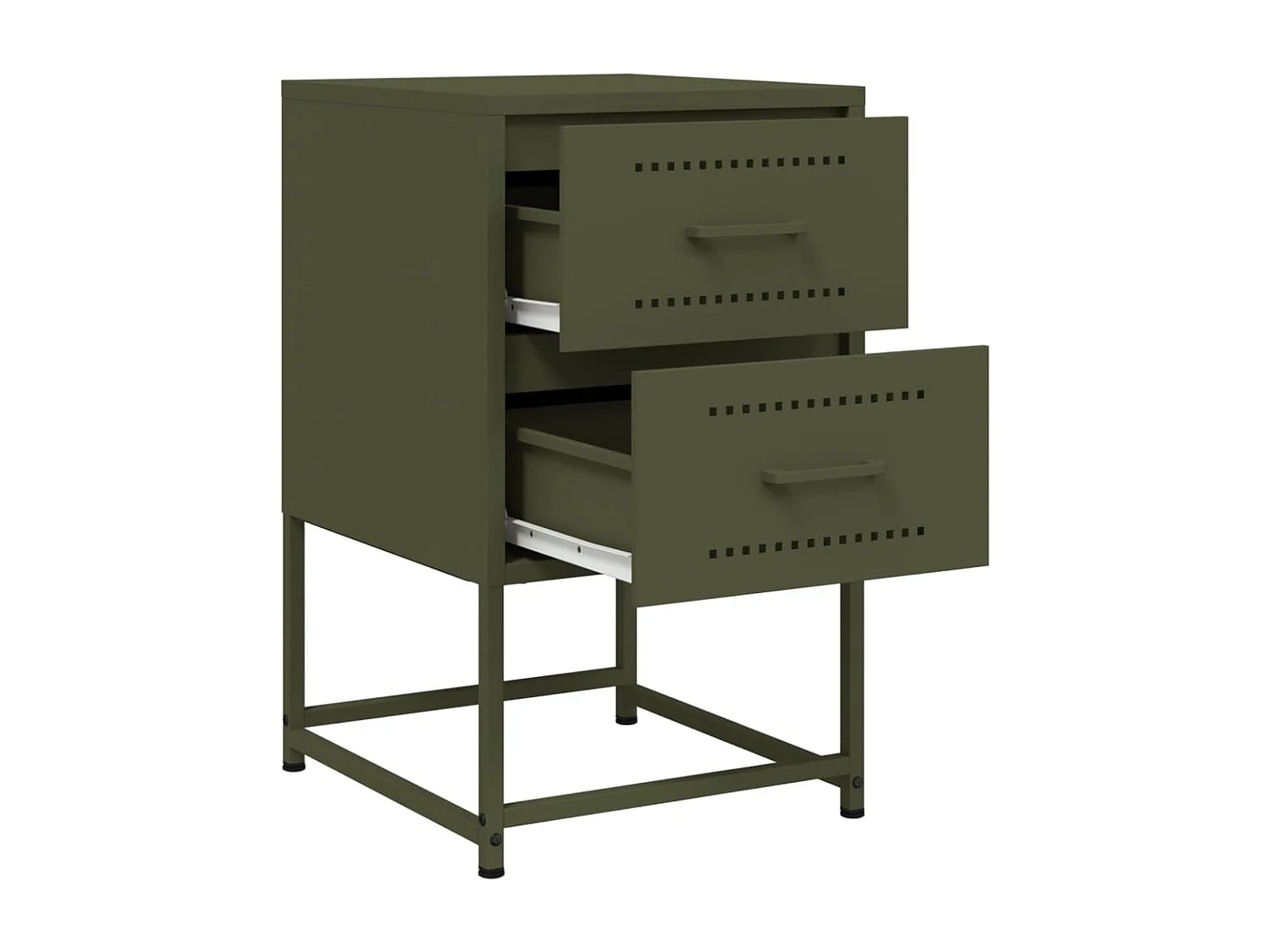 Trieste  Table de chevet vert olive 36x39x60,5 cm acier