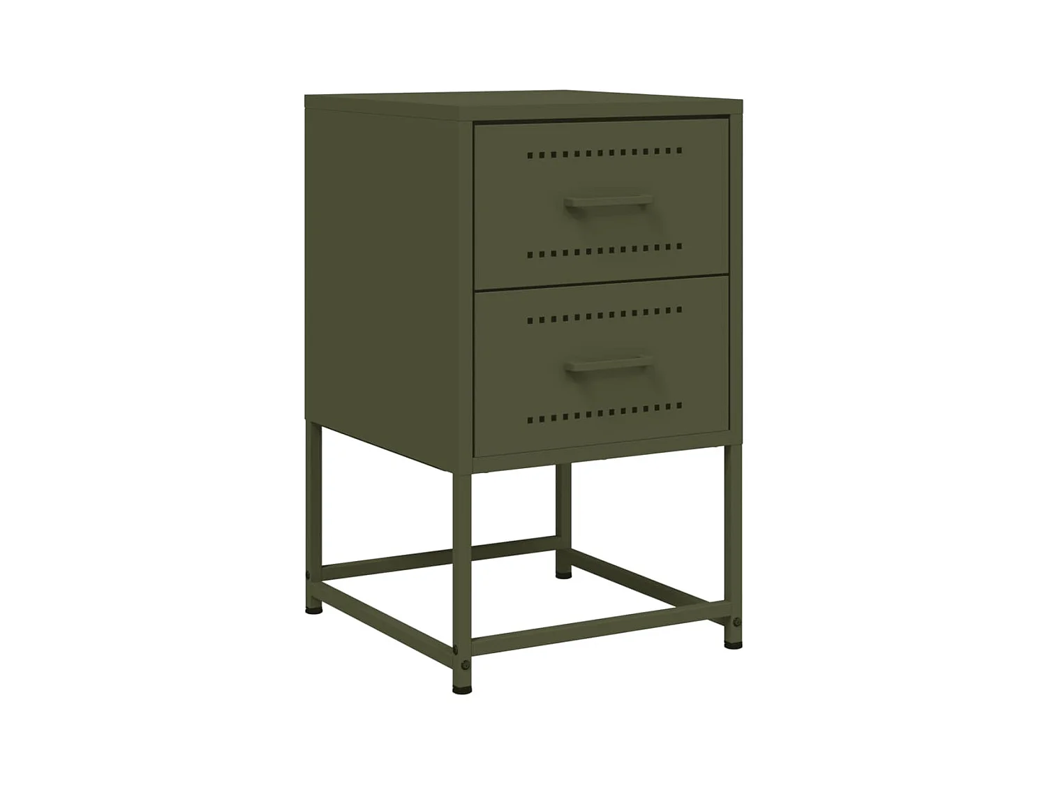 Trieste  Table de chevet vert olive 36x39x60,5 cm acier
