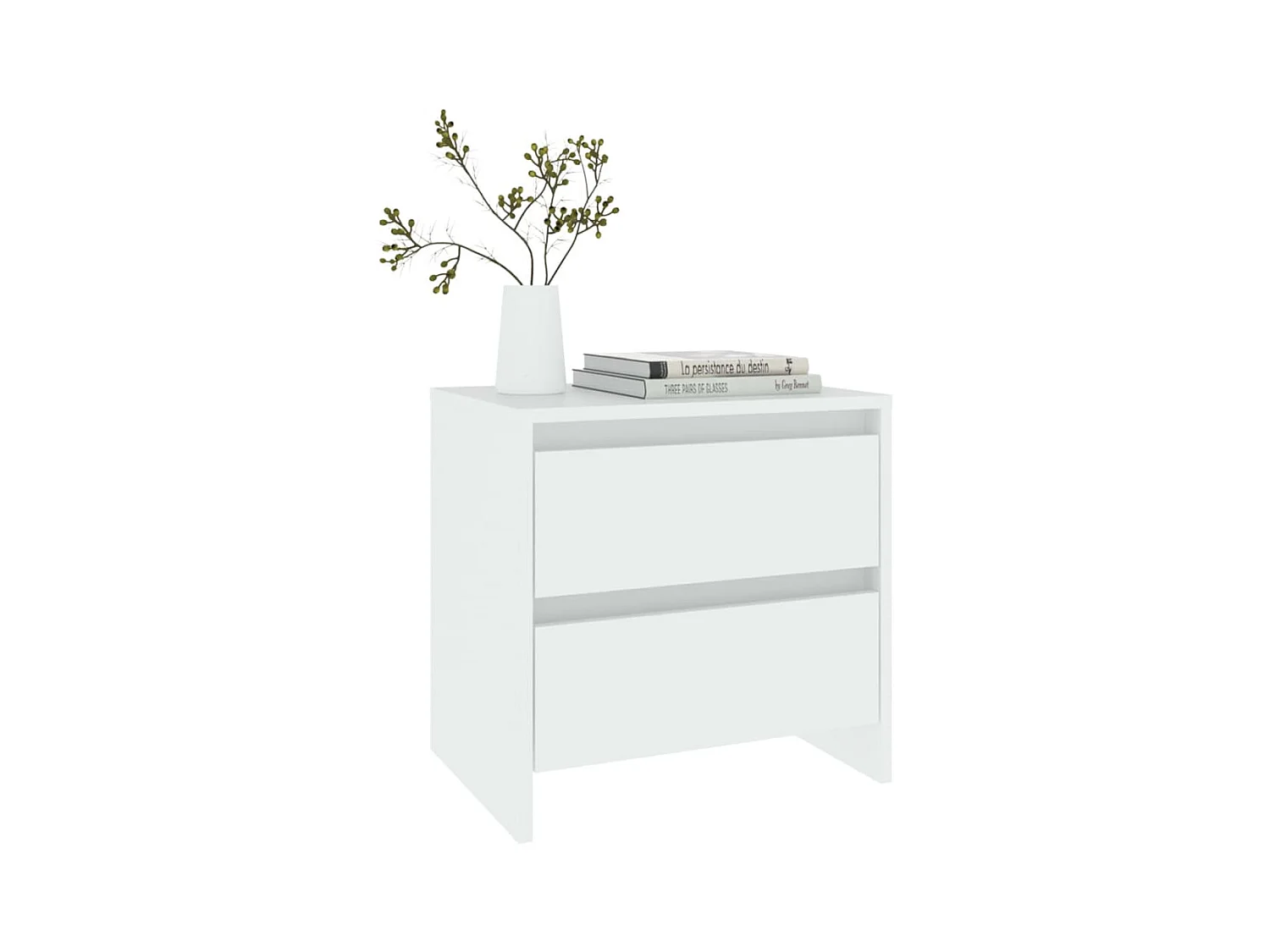 Robert  Table de chevet blanc 45x34,5x44,5 cm bois d’ingénierie