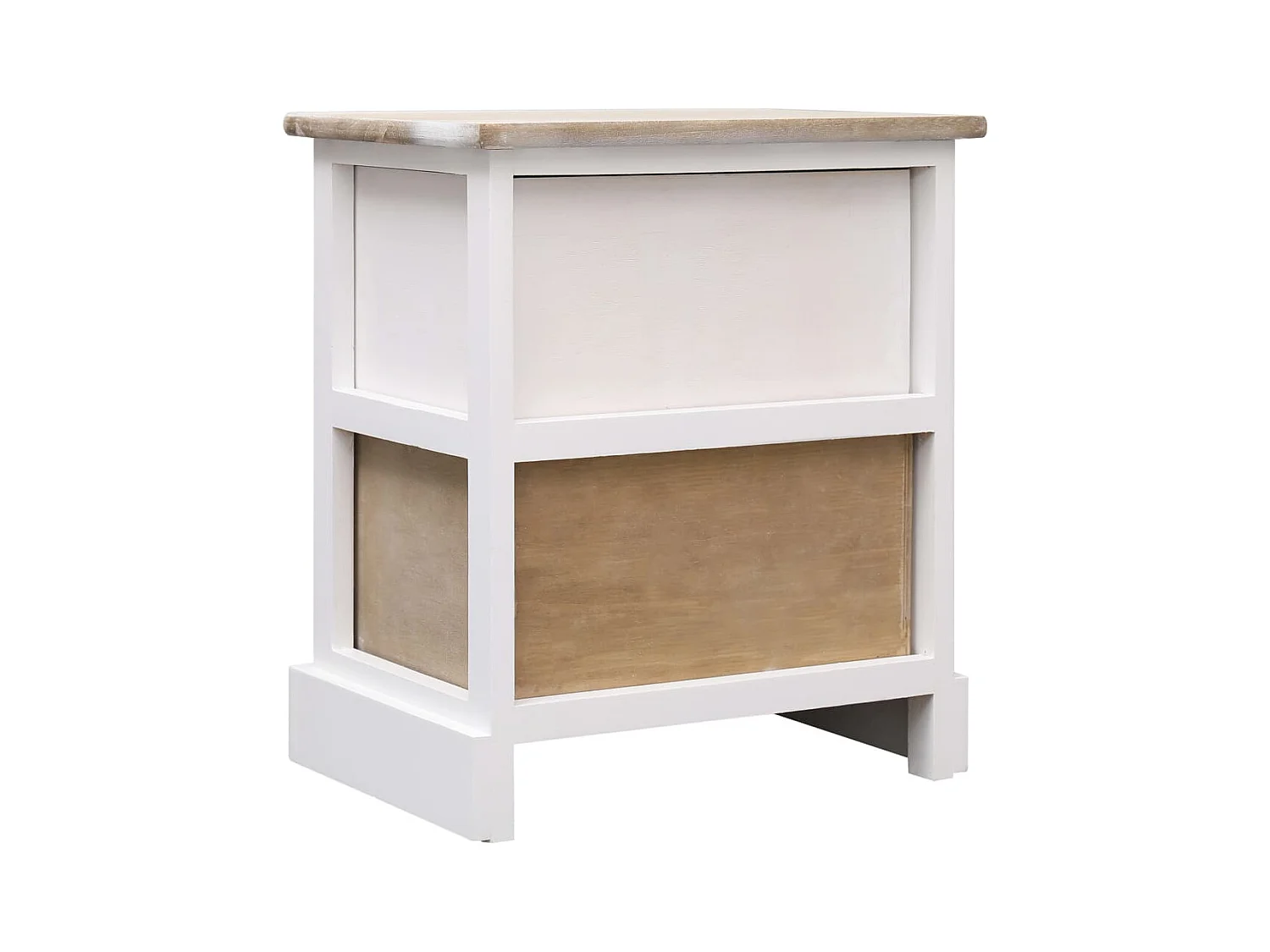 Rosolini  2 pcs Tables de chevet Blanc et l 38x28x45 cm Paulownia