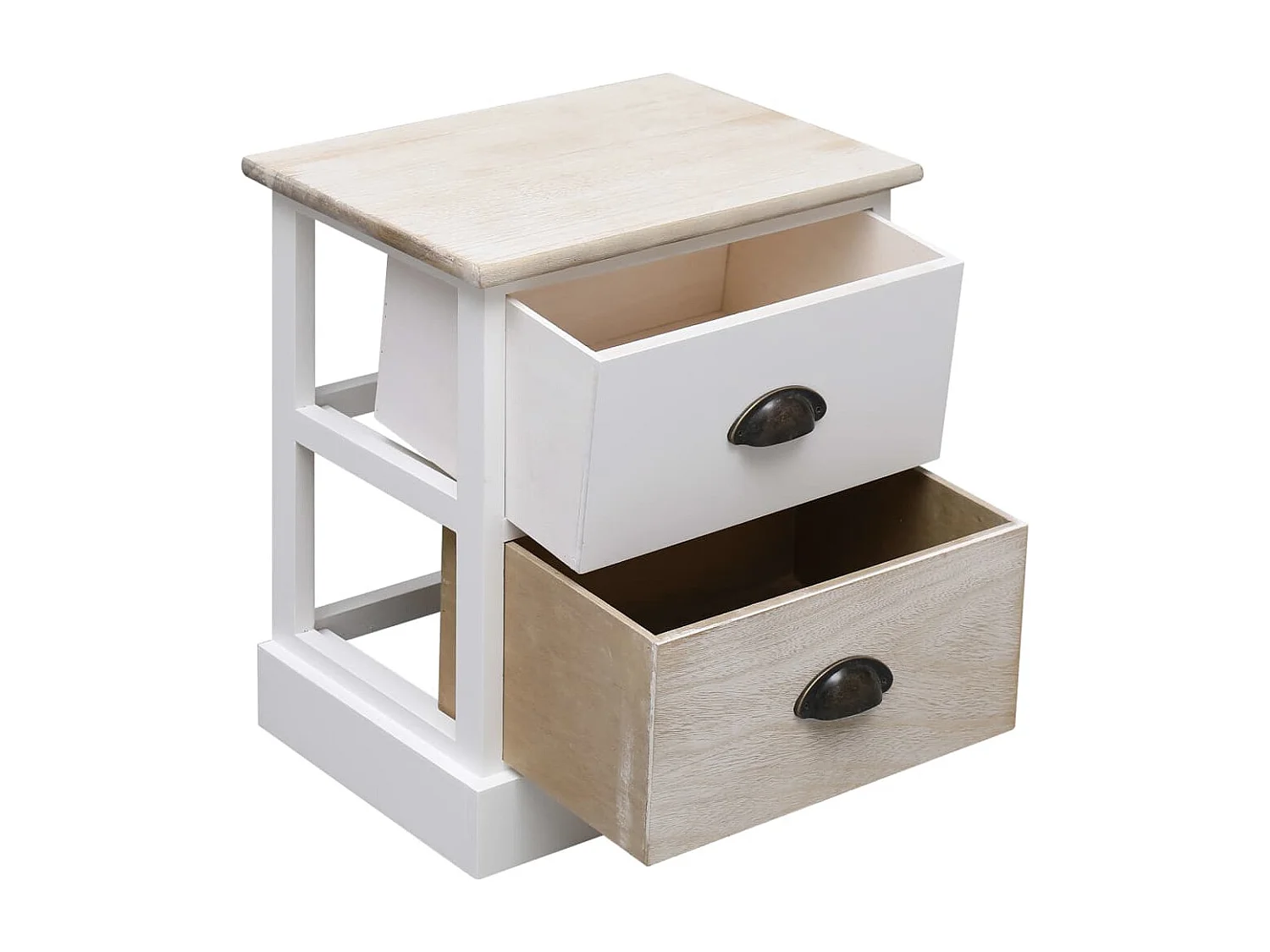 Rosolini  Nachtkastjes 2 st 38x28x45 cm paulowniahout wit en l