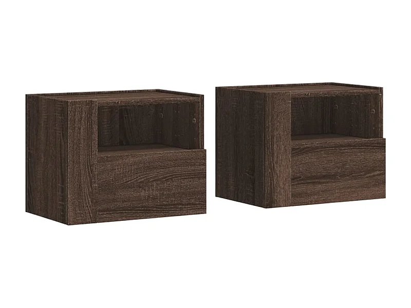 Sun City Center  Tables de chevet murales 2 pcs chêne marron 45x30x35 cm