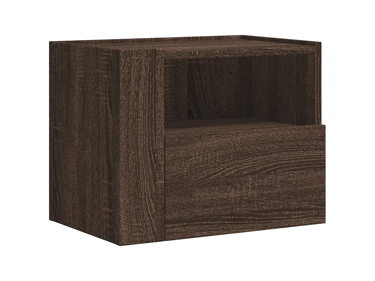 Sun City Center  Tables de chevet murales 2 pcs chêne marron 45x30x35 cm