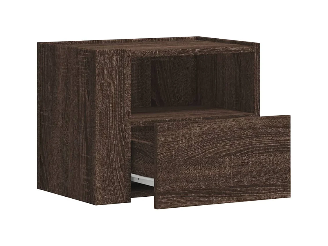 Sun City Center  Tables de chevet murales 2 pcs chêne marron 45x30x35 cm