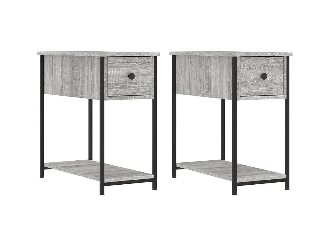 Thera  Tables de chevet 2 pcs sonoma gris 30x60x60cm bois d'ingénierie