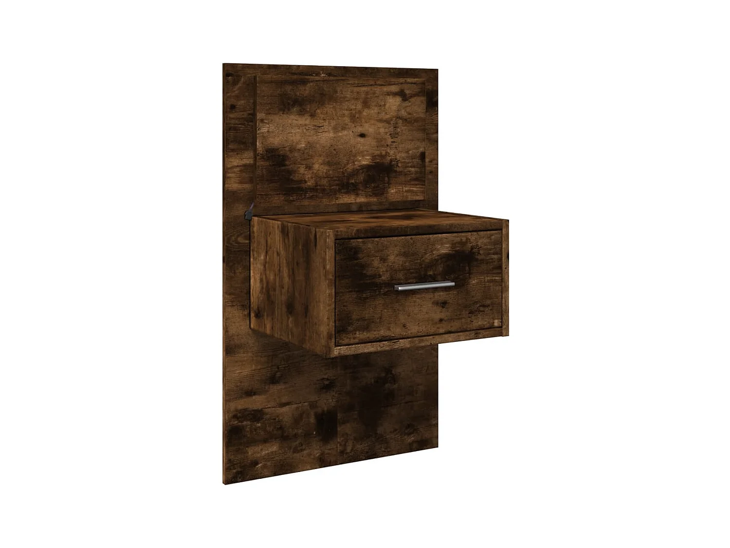 El Campo  Table de chevet murale avec lumières LED chêne fumé