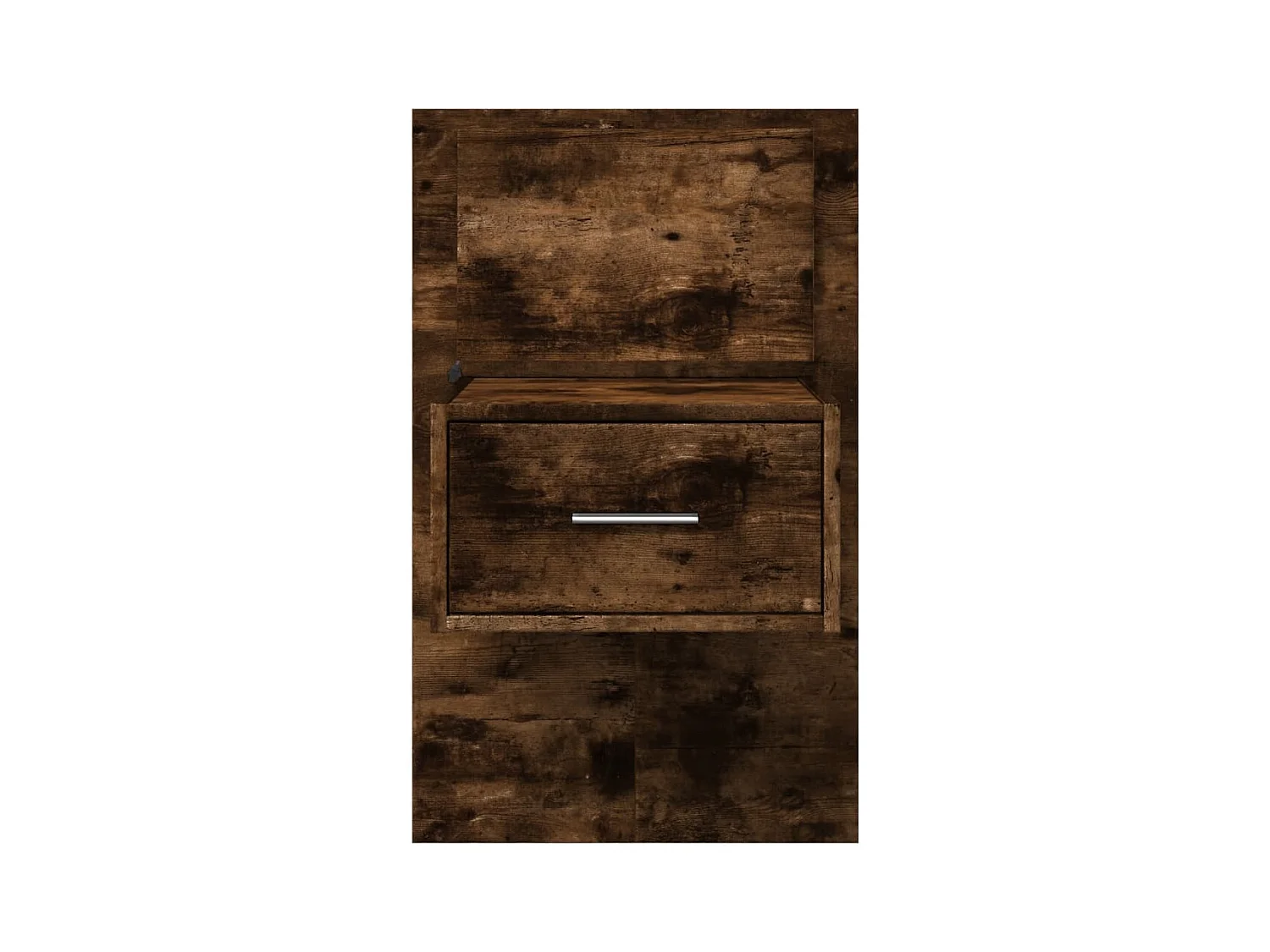 El Campo  Table de chevet murale avec lumières LED chêne fumé