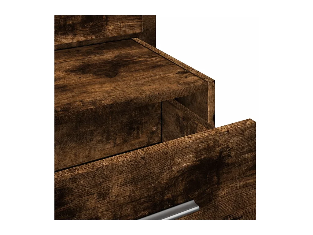 El Campo  Table de chevet murale avec lumières LED chêne fumé