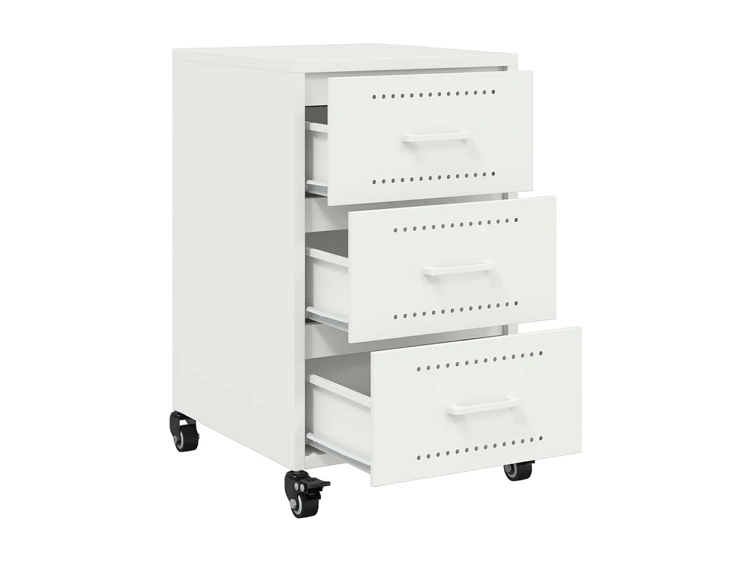 Elandir  Table de chevet blanc 36x39x59 cm acier