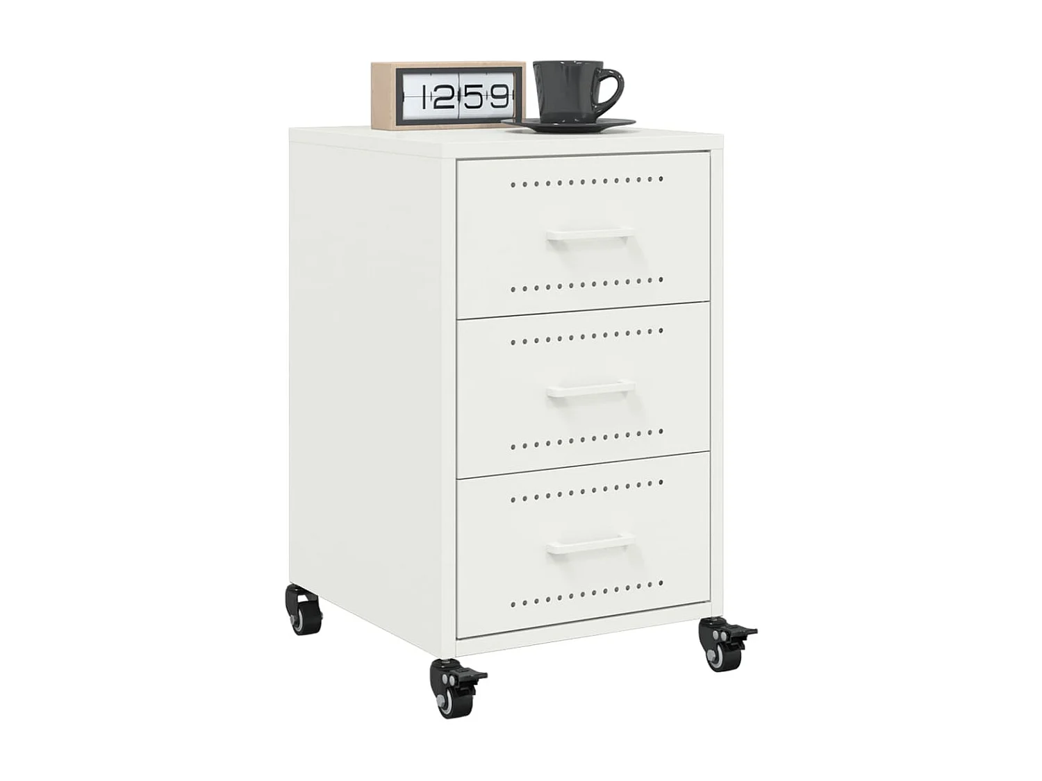 Elandir  Table de chevet blanc 36x39x59 cm acier