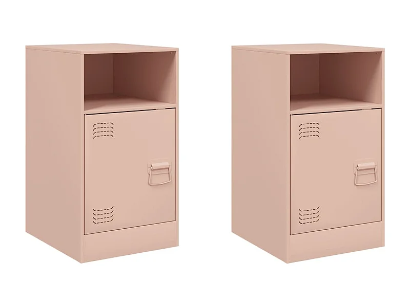 Chasity  Nachtkastjes 2 st 34,5x39x62 cm staal roze