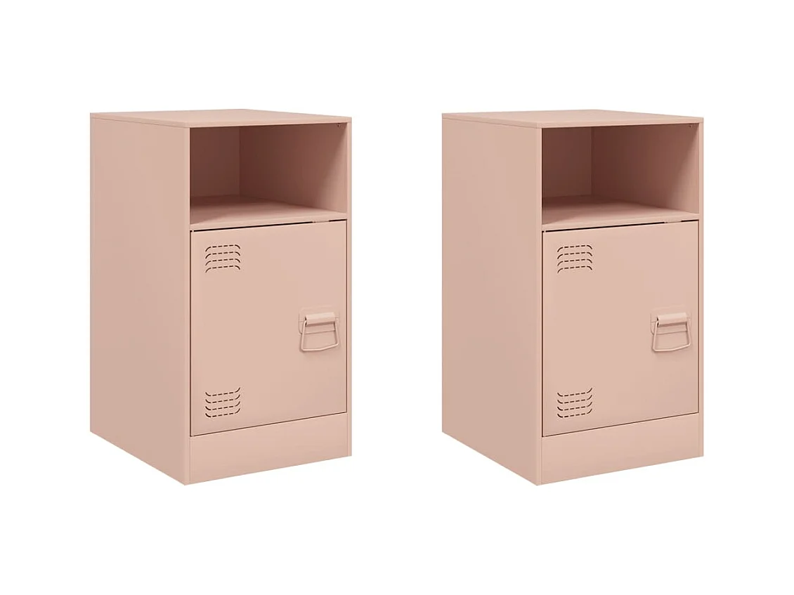Chasity  Tables de chevet 2 pcs rose 34,5x39x62 cm acier