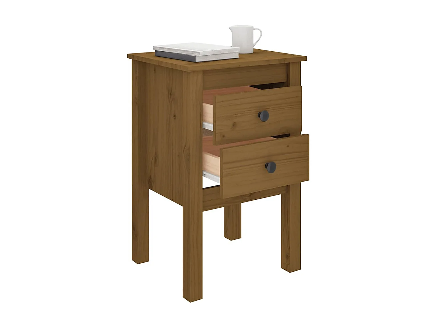 Kettering  Table de chevet Marron miel 40x35x61,5 cm Bois de pin solide