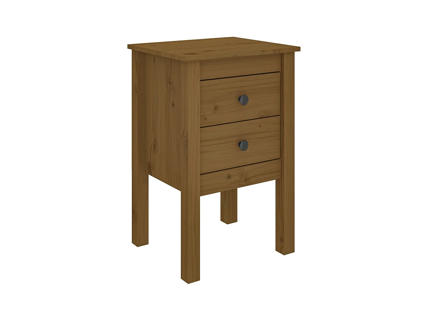 Kettering  Comodino ambra 40x35x61,5 cm in Legno Massello di Pino