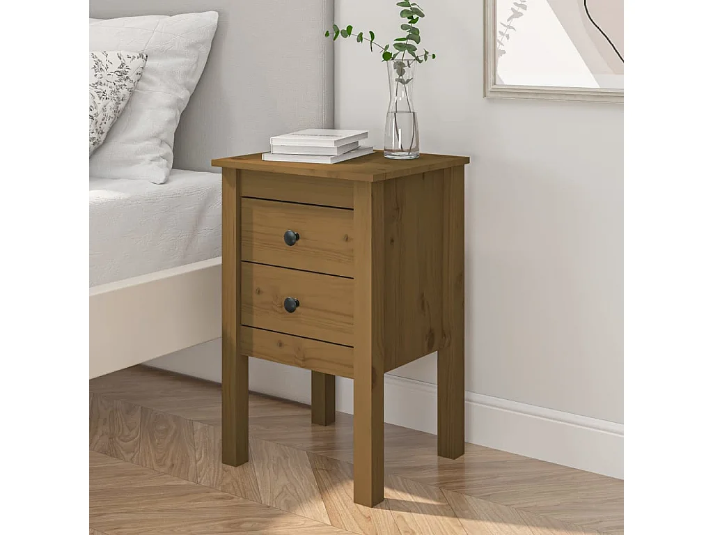 Kettering  Table de chevet Marron miel 40x35x61,5 cm Bois de pin solide