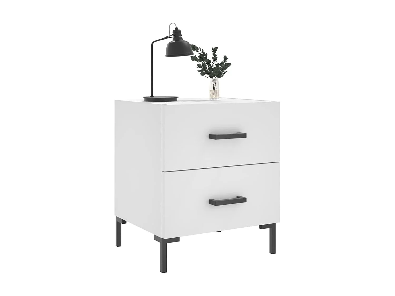 Myrion  Table de chevet blanc 40x35x47,5 cm bois d’ingénierie