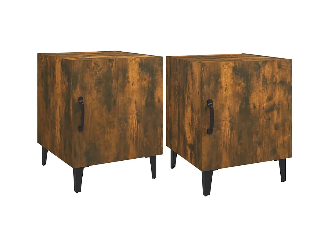 Hondo  Tables de chevet 2 pcs Chêne fumé Bois d'ingénierie
