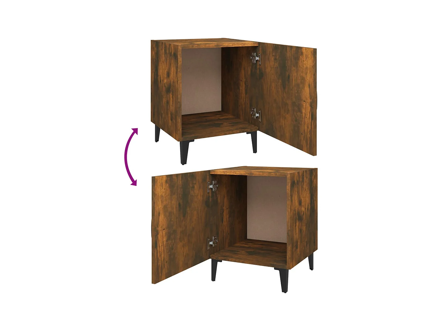 Hondo  Tables de chevet 2 pcs Chêne fumé Bois d'ingénierie