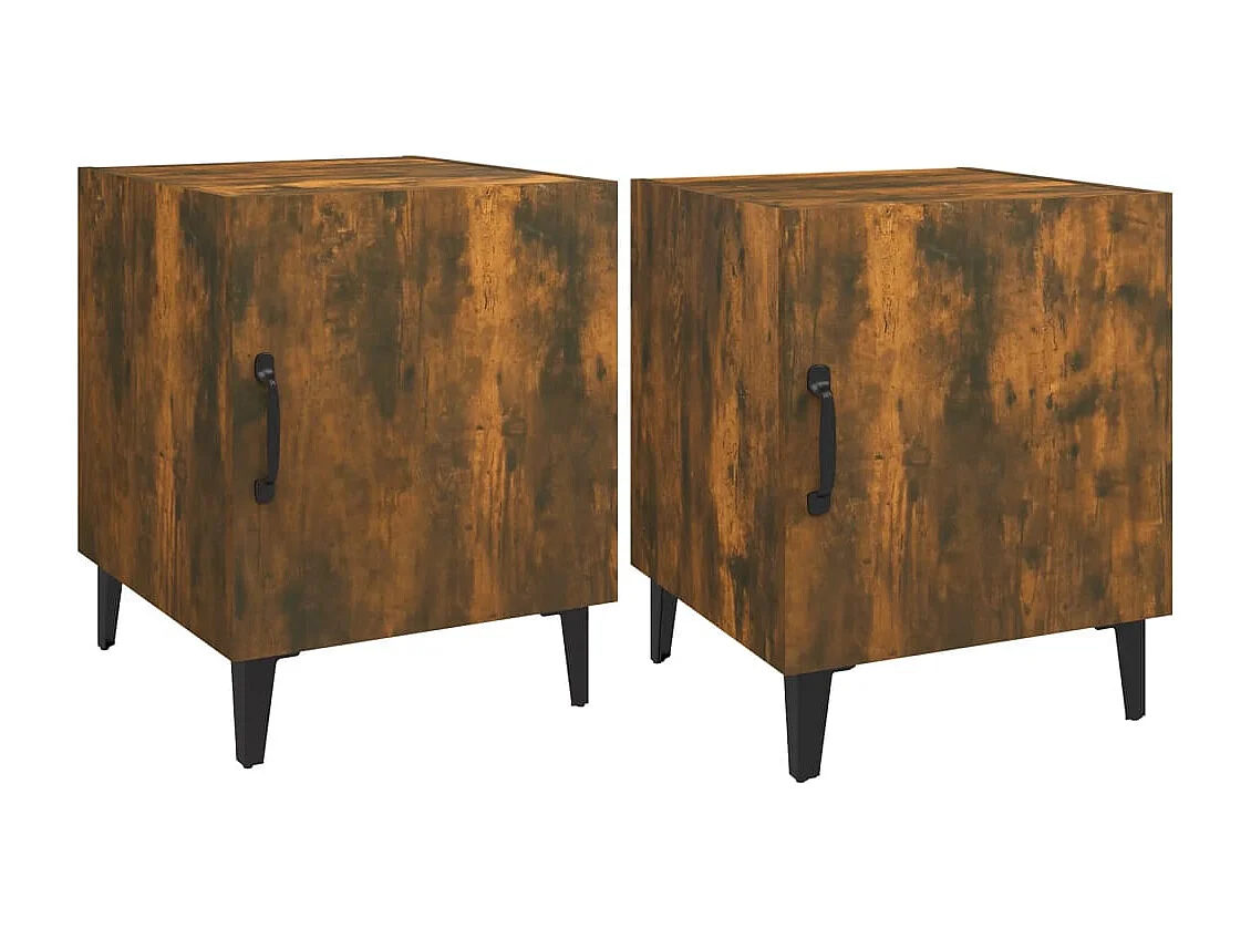 Hondo  Tables de chevet 2 pcs Chêne fumé Bois d'ingénierie