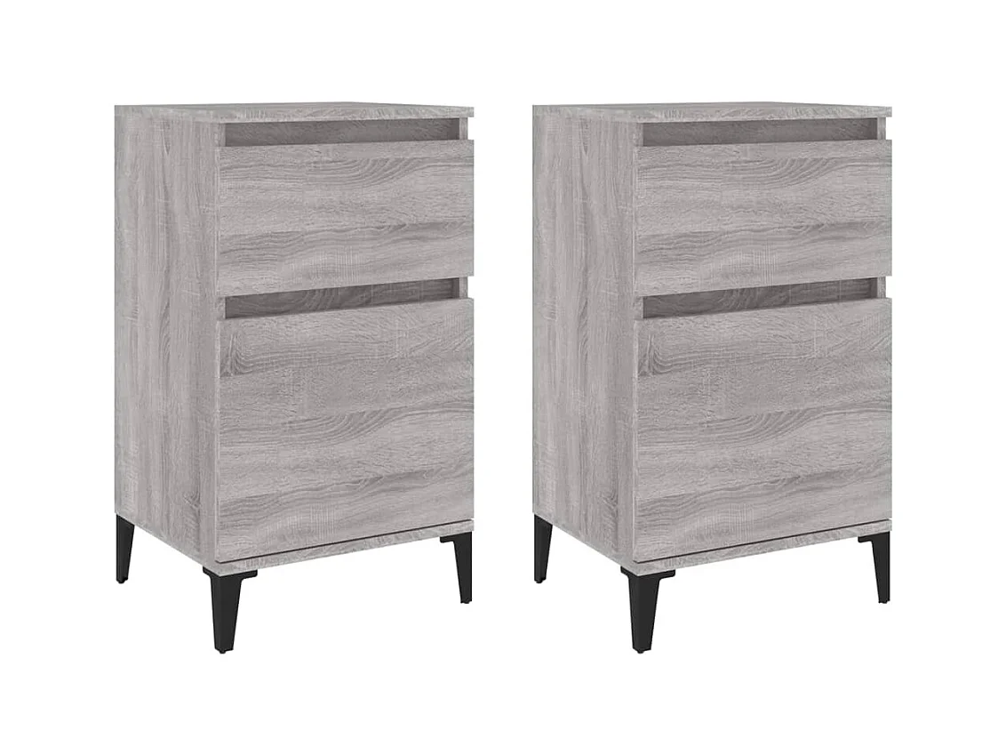 Amite  Tables de chevet 2 pcs sonoma gris 40x35x70 cm