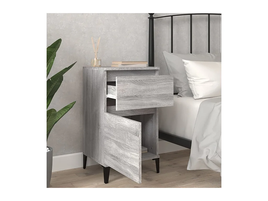 Amite  Tables de chevet 2 pcs sonoma gris 40x35x70 cm
