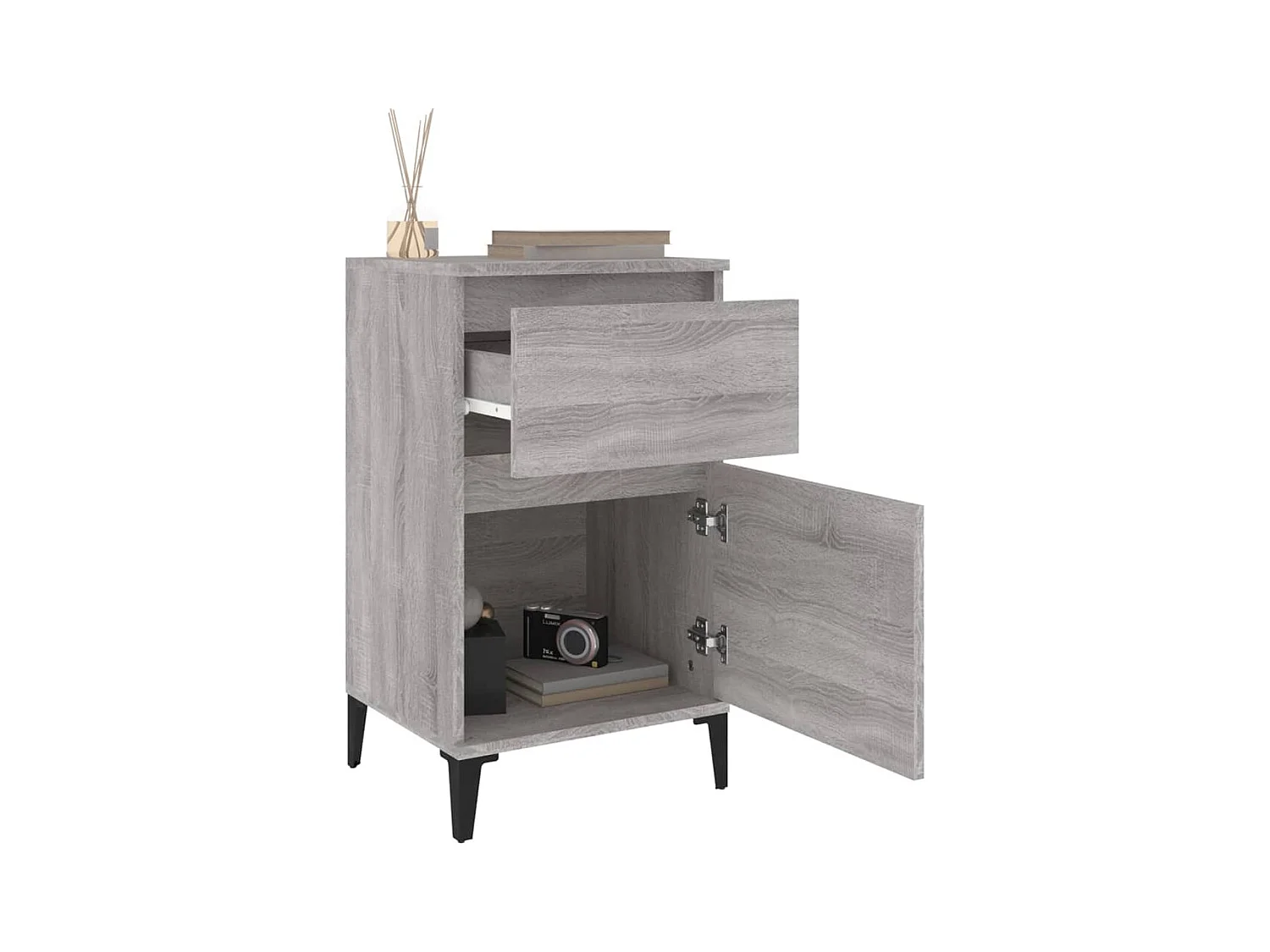 Amite  Tables de chevet 2 pcs sonoma gris 40x35x70 cm