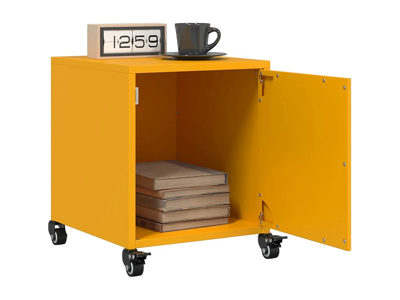 Crestline  Table de chevet jaune moutarde 36x39x43,5 cm acier