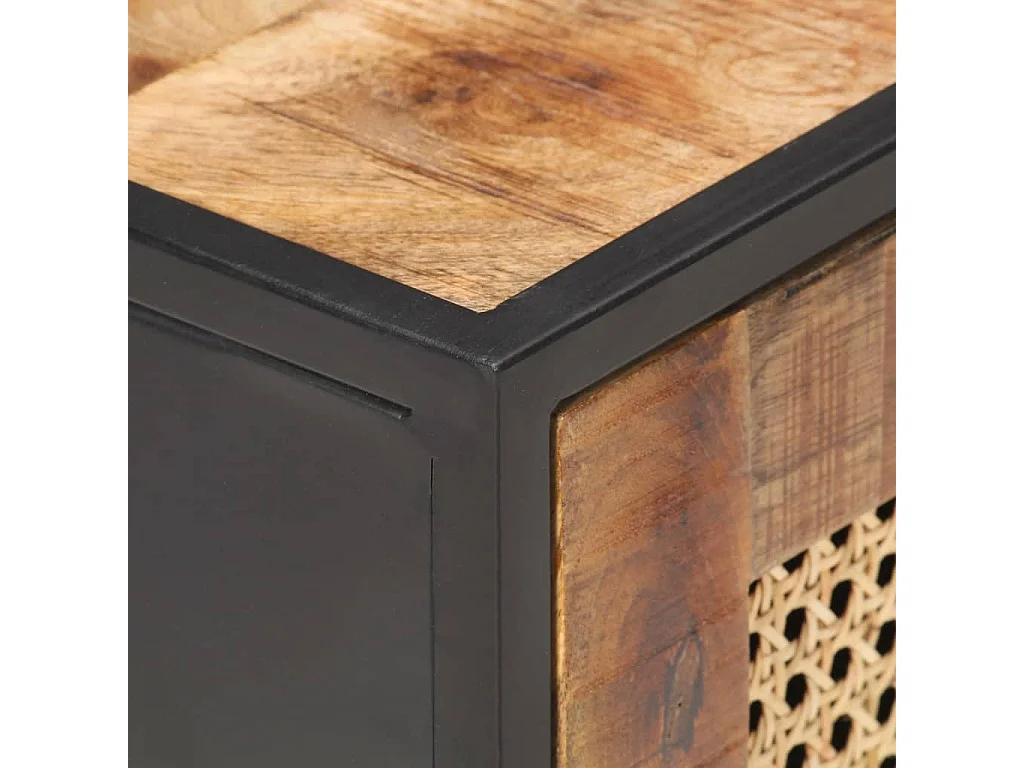 Garden Furniture -  Table de chevet 40x30x50 cm Bois de manguier et canne lle