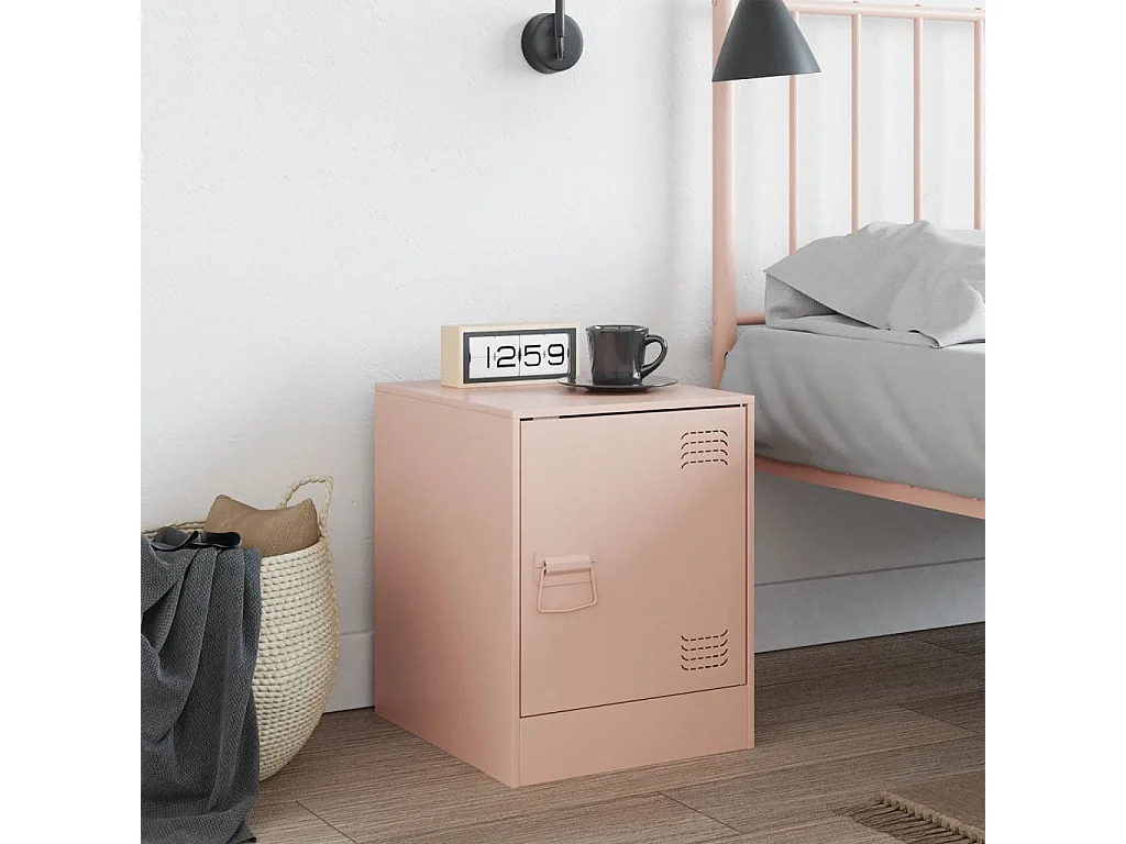 Dewy  Table de chevet rose 34,5x39x44 cm acier