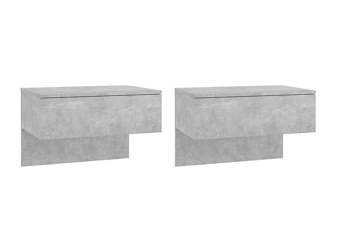 San Jose  Tables de chevet murales 2 pcs Gris béton
