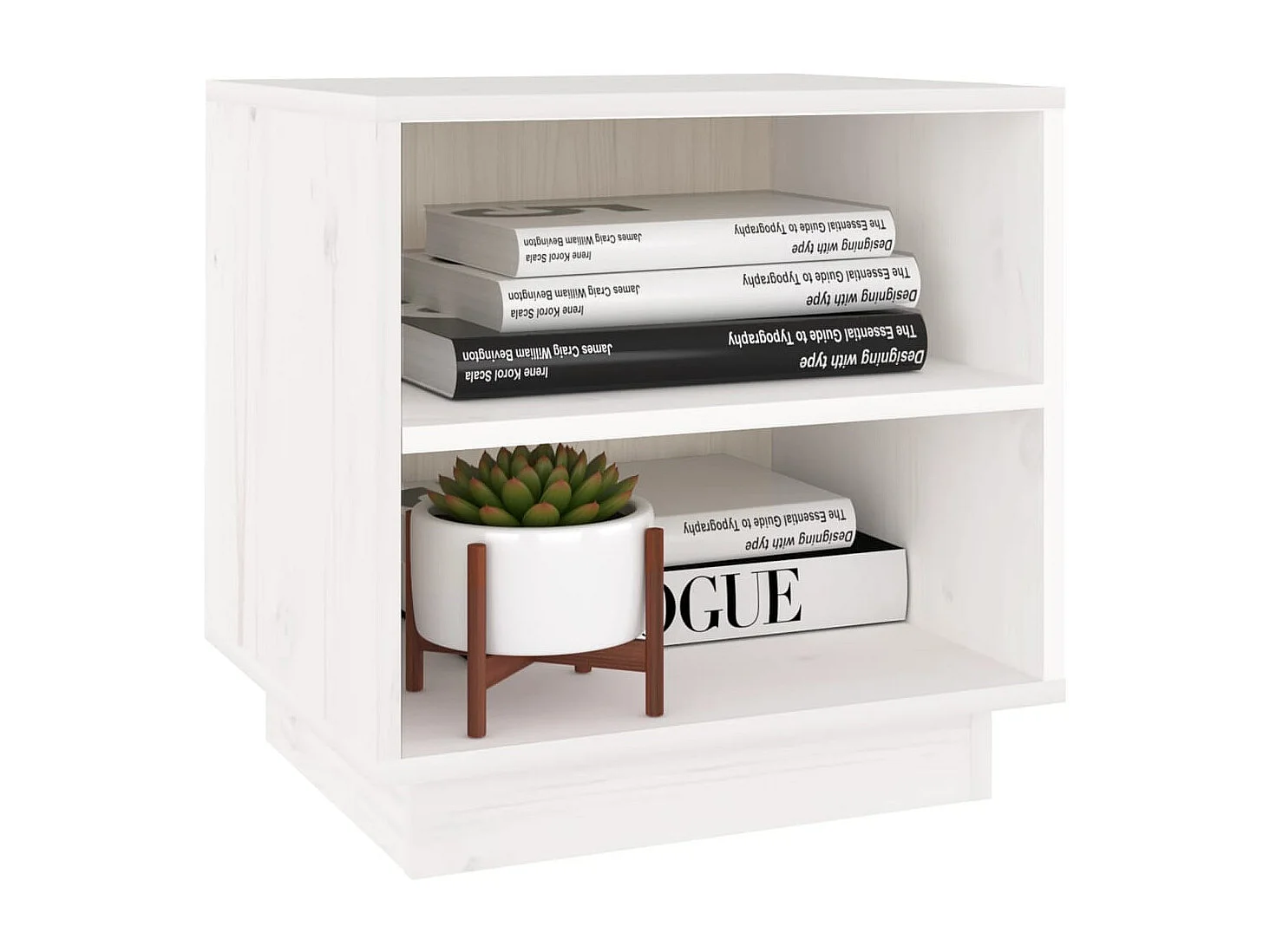 Decatur  Table de chevet Blanc 40x34x40 cm Bois de pin solide