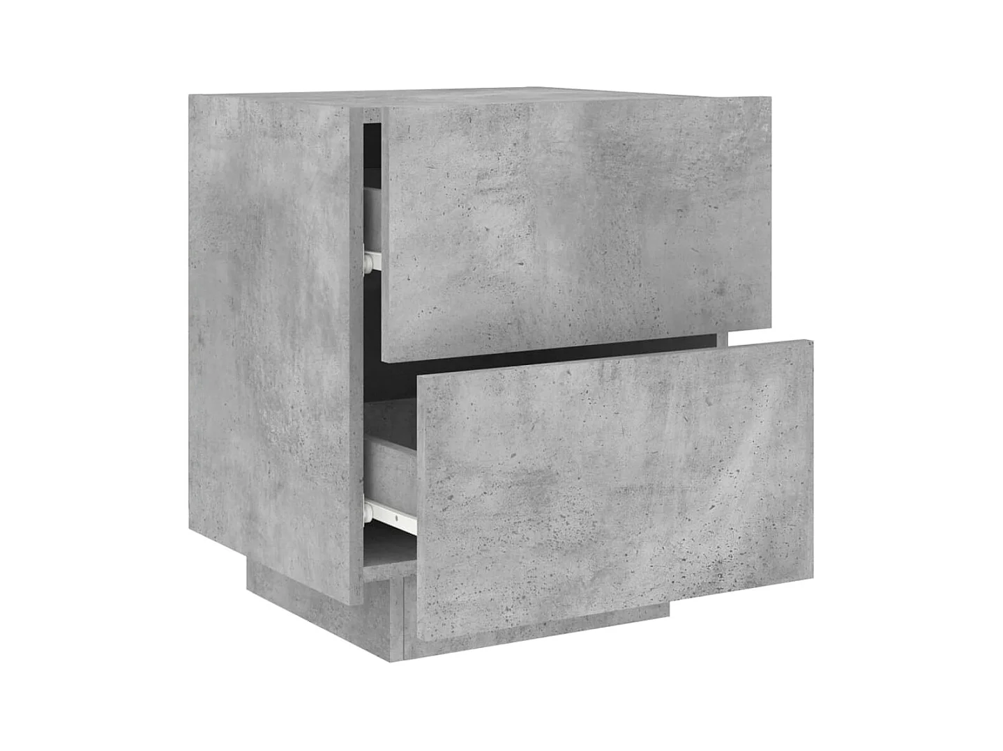 Marit Elise  Armoire de chevet et lumières LED gris béton bois d'ingénierie