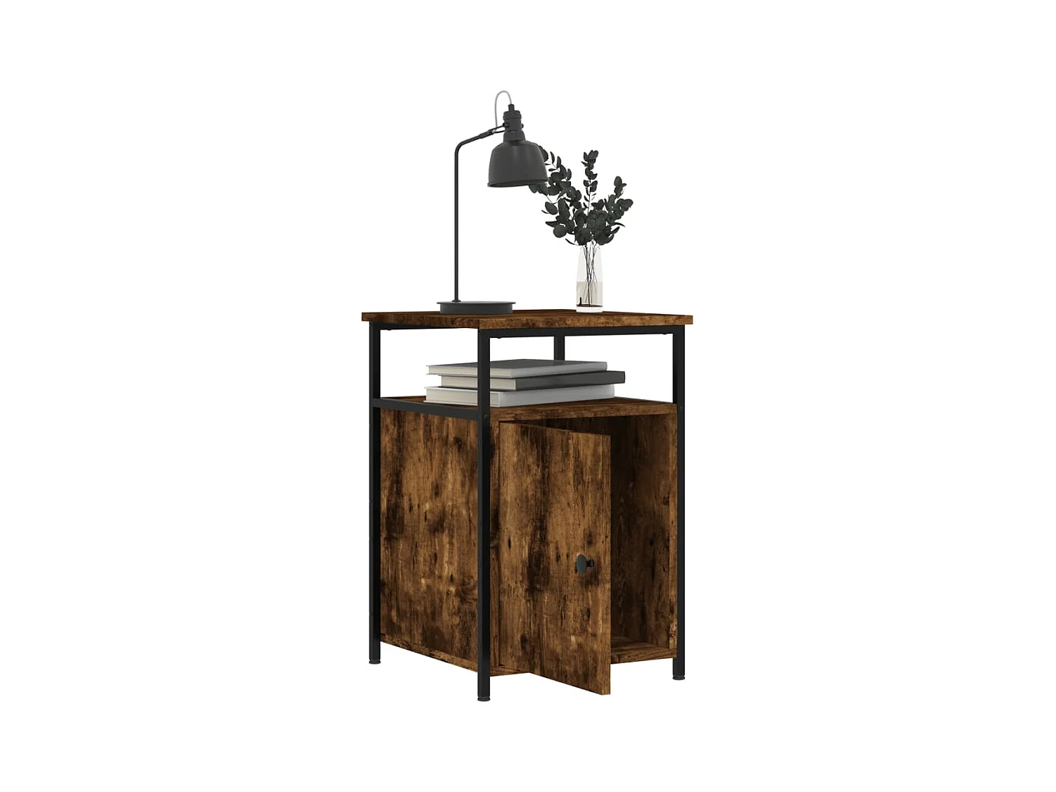 Alfred Ray  Table de chevet chêne fumé 40x42x60 cm bois d'ingénierie