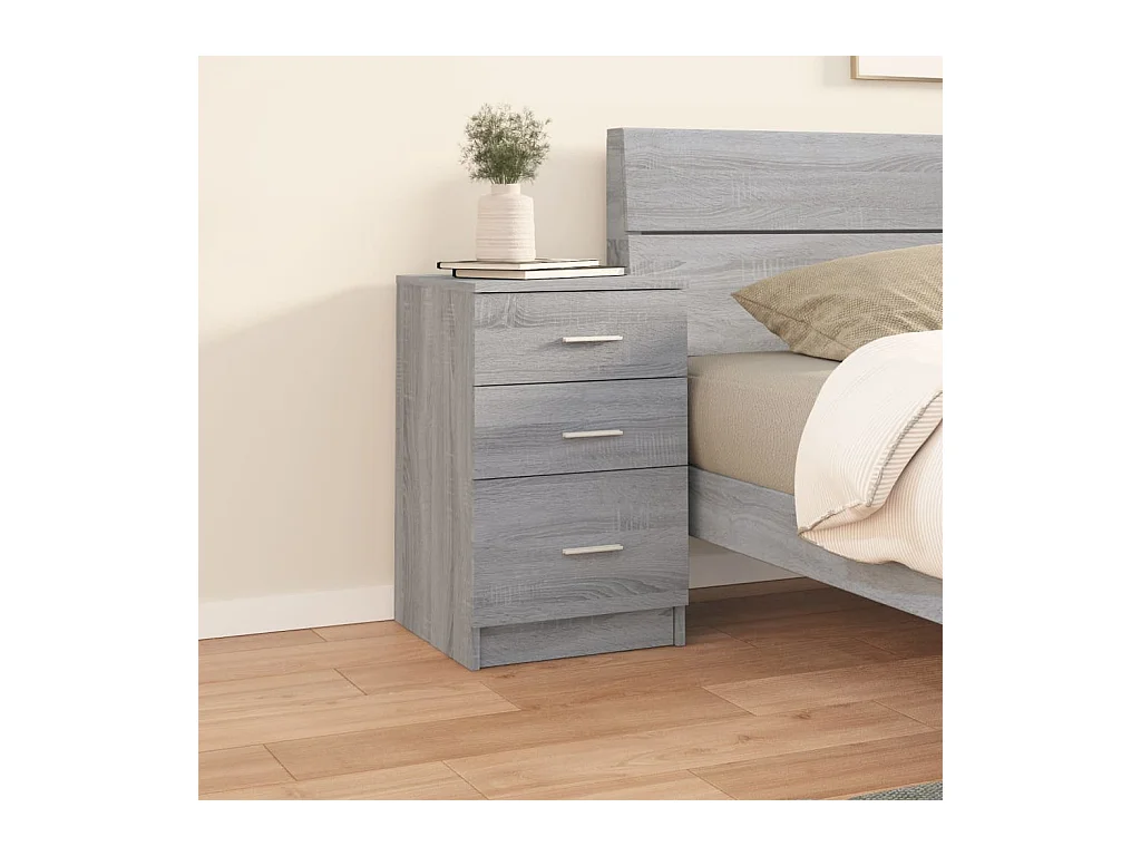 Vacaville  Table de chevet Sonoma gris 40x40x63 cm Bois d'ingénierie