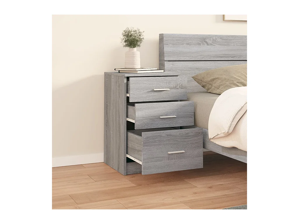 Vacaville  Table de chevet Sonoma gris 40x40x63 cm Bois d'ingénierie