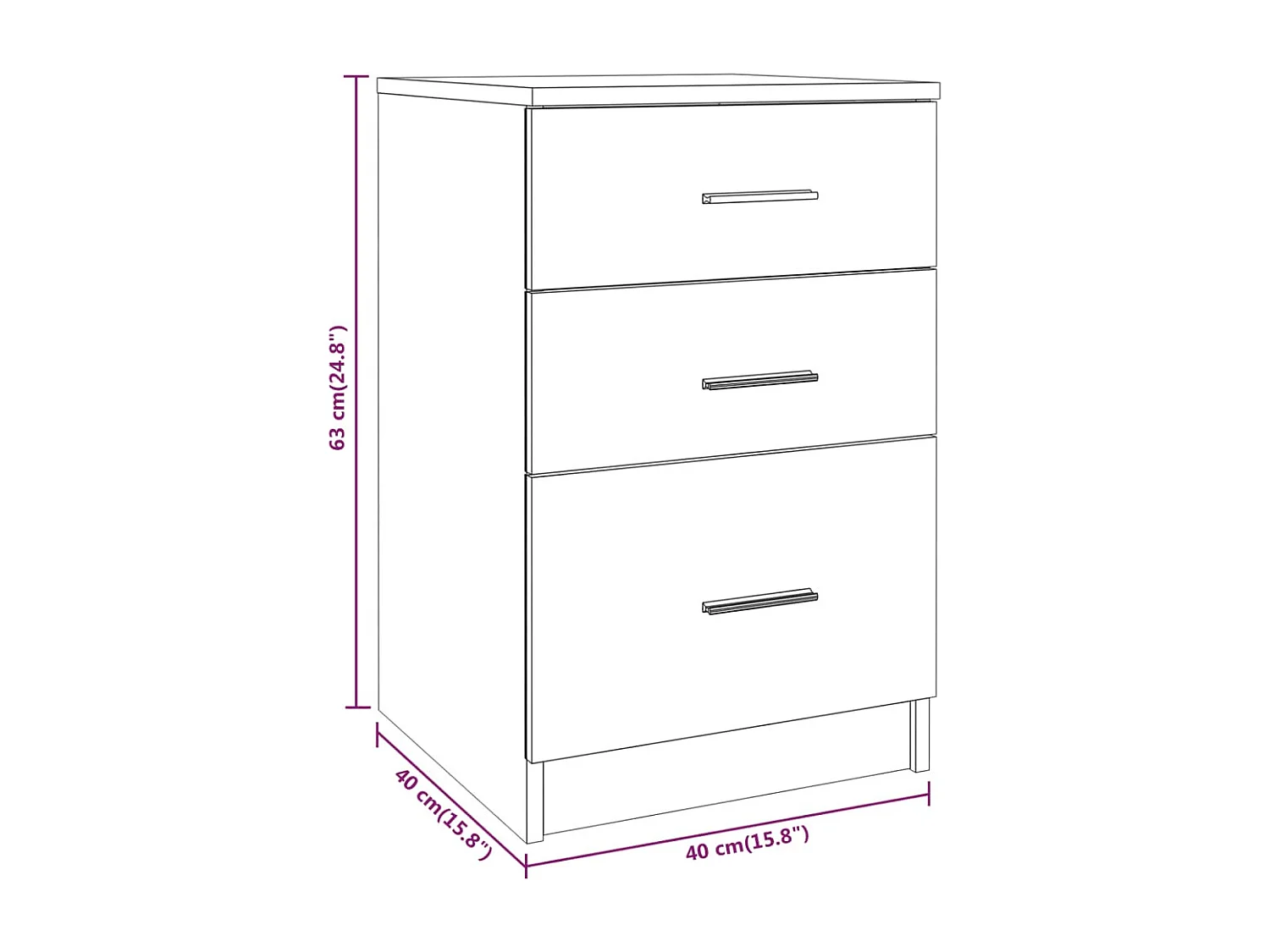 Vacaville  Table de chevet Sonoma gris 40x40x63 cm Bois d'ingénierie