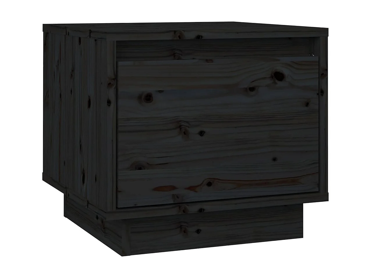 Vidgar  Tables de chevet 2 pcs Noir 35x34x32 cm Bois de pin solide