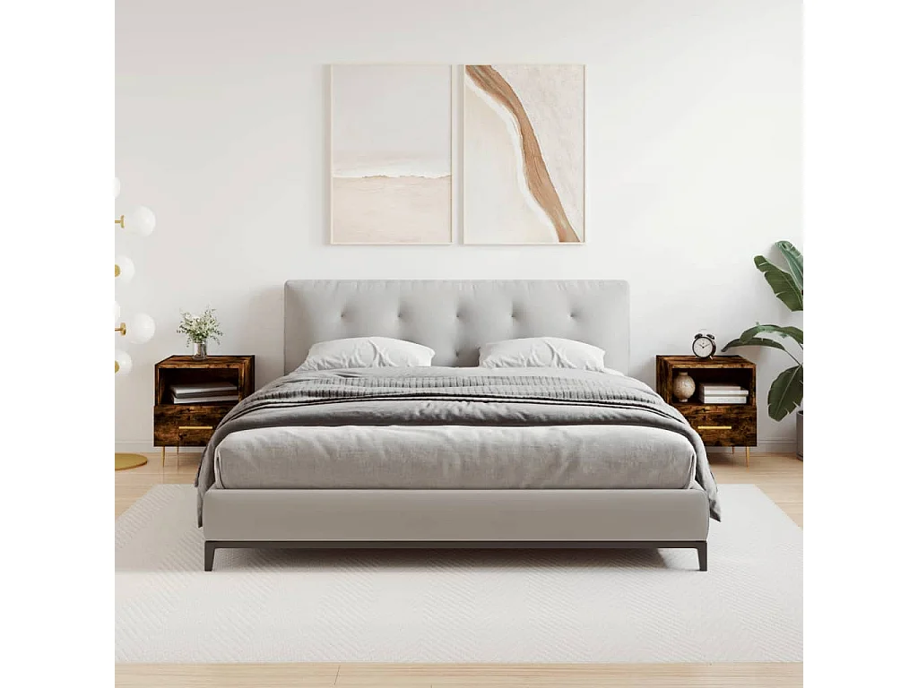 Marindor  Tables de chevet 2pcs chêne fumé 40x35x47,5cm bois d’ingénierie