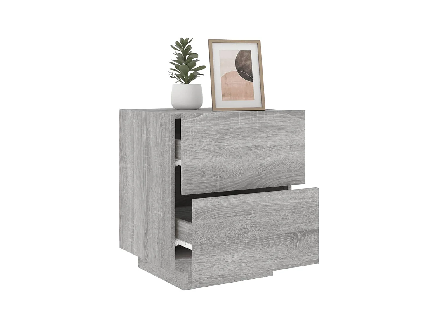 Marit Elise  Armoires de chevet et lumières LED 2 pcs sonoma gris