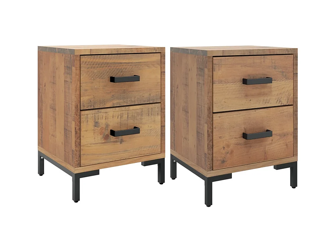 Arthir  Tables de chevet 2 pcs 36x30x45 cm Bois de pin massif