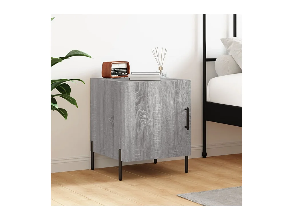 Sulva  Table de chevet sonoma gris 40x40x50 cm bois d'ingénierie