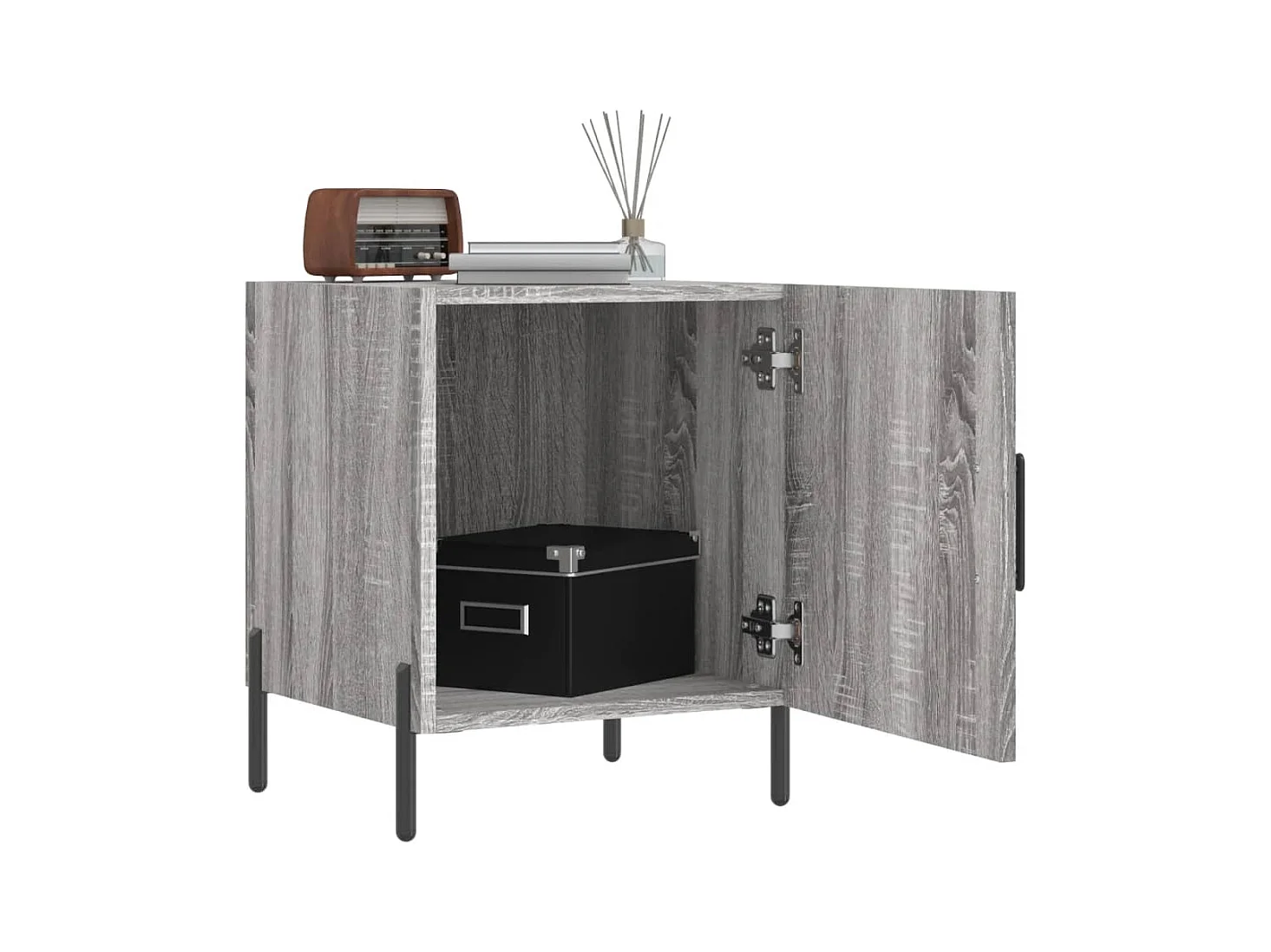 Sulva  Table de chevet sonoma gris 40x40x50 cm bois d'ingénierie