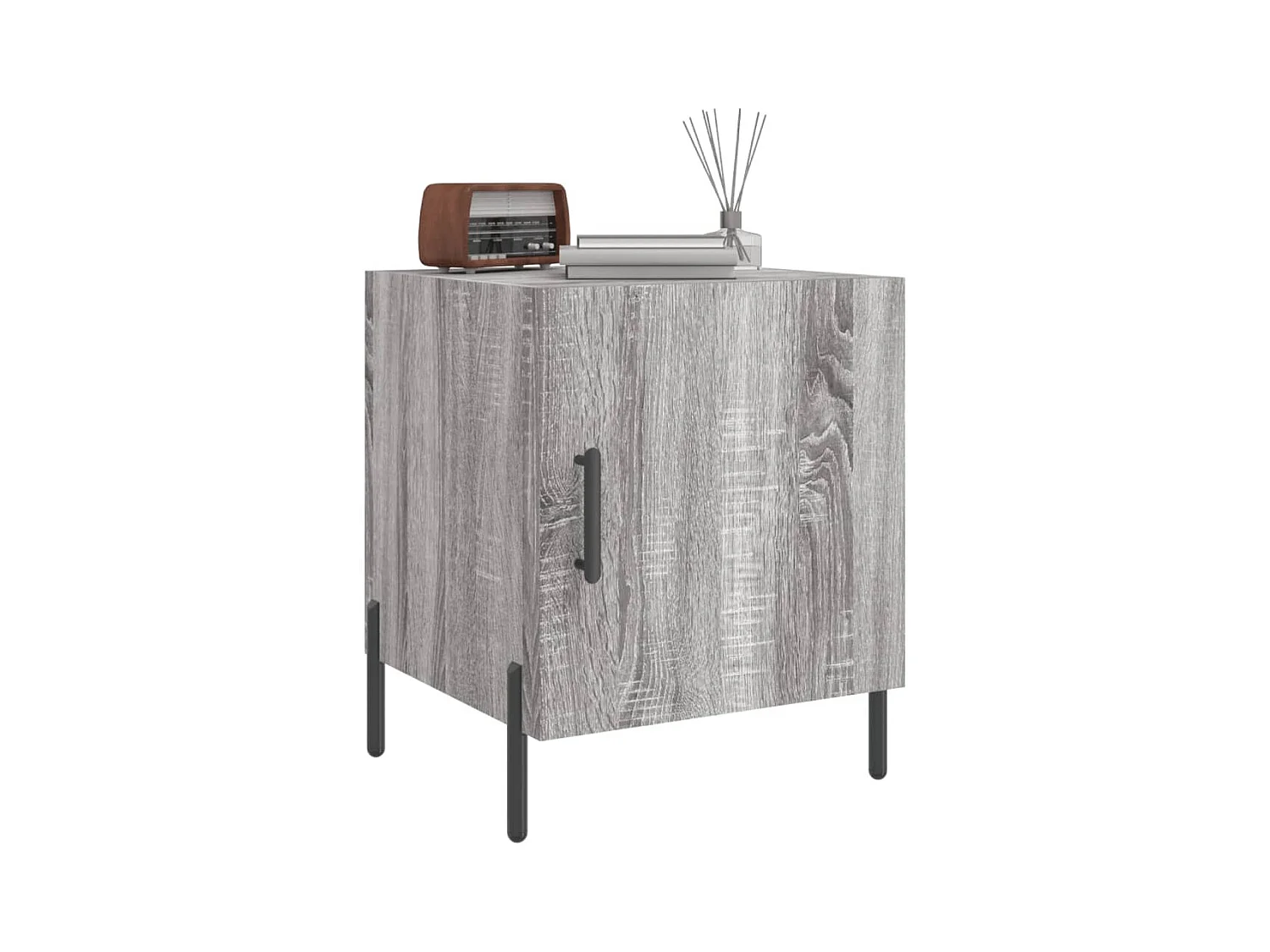 Sulva  Table de chevet sonoma gris 40x40x50 cm bois d'ingénierie