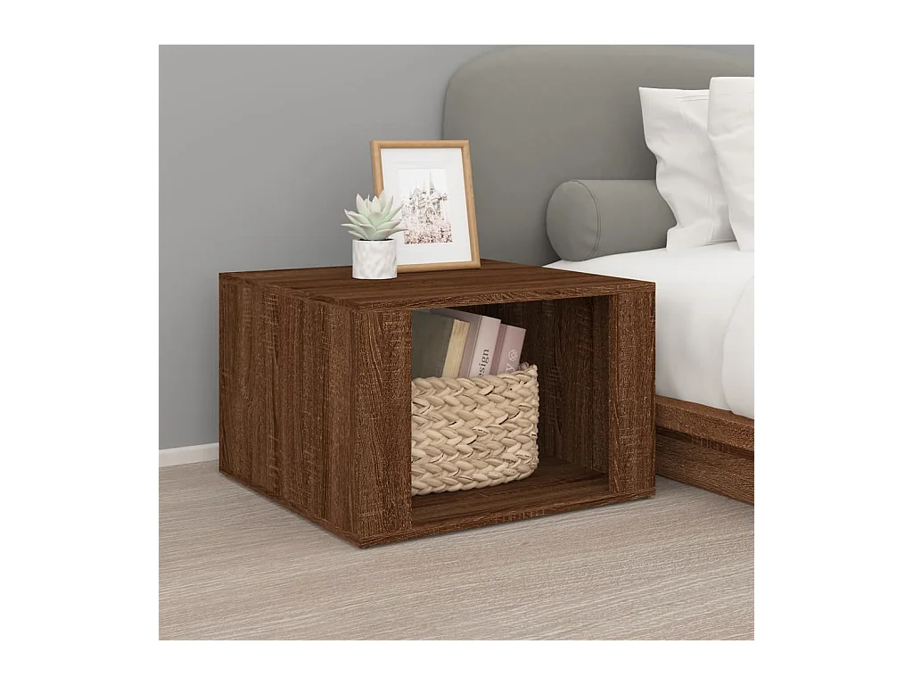 Zalindra  Table de chevet Chêne marron 57x55x36 cm Bois d'ingénierie