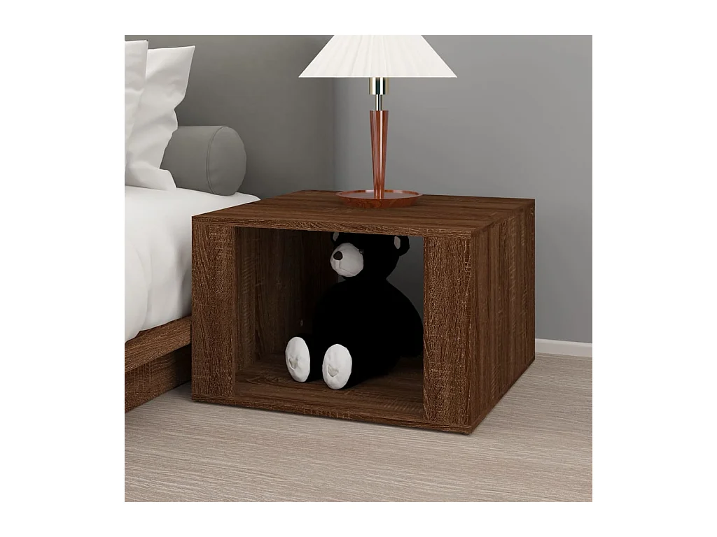 Zalindra  Table de chevet Chêne marron 57x55x36 cm Bois d'ingénierie