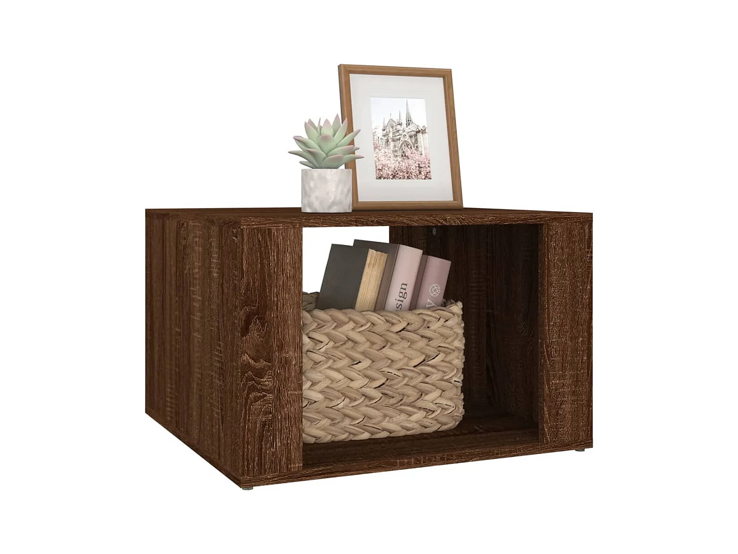 Zalindra  Table de chevet Chêne marron 57x55x36 cm Bois d'ingénierie