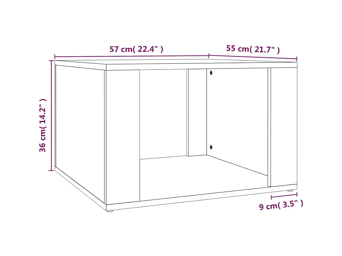 Zalindra  Table de chevet Chêne marron 57x55x36 cm Bois d'ingénierie