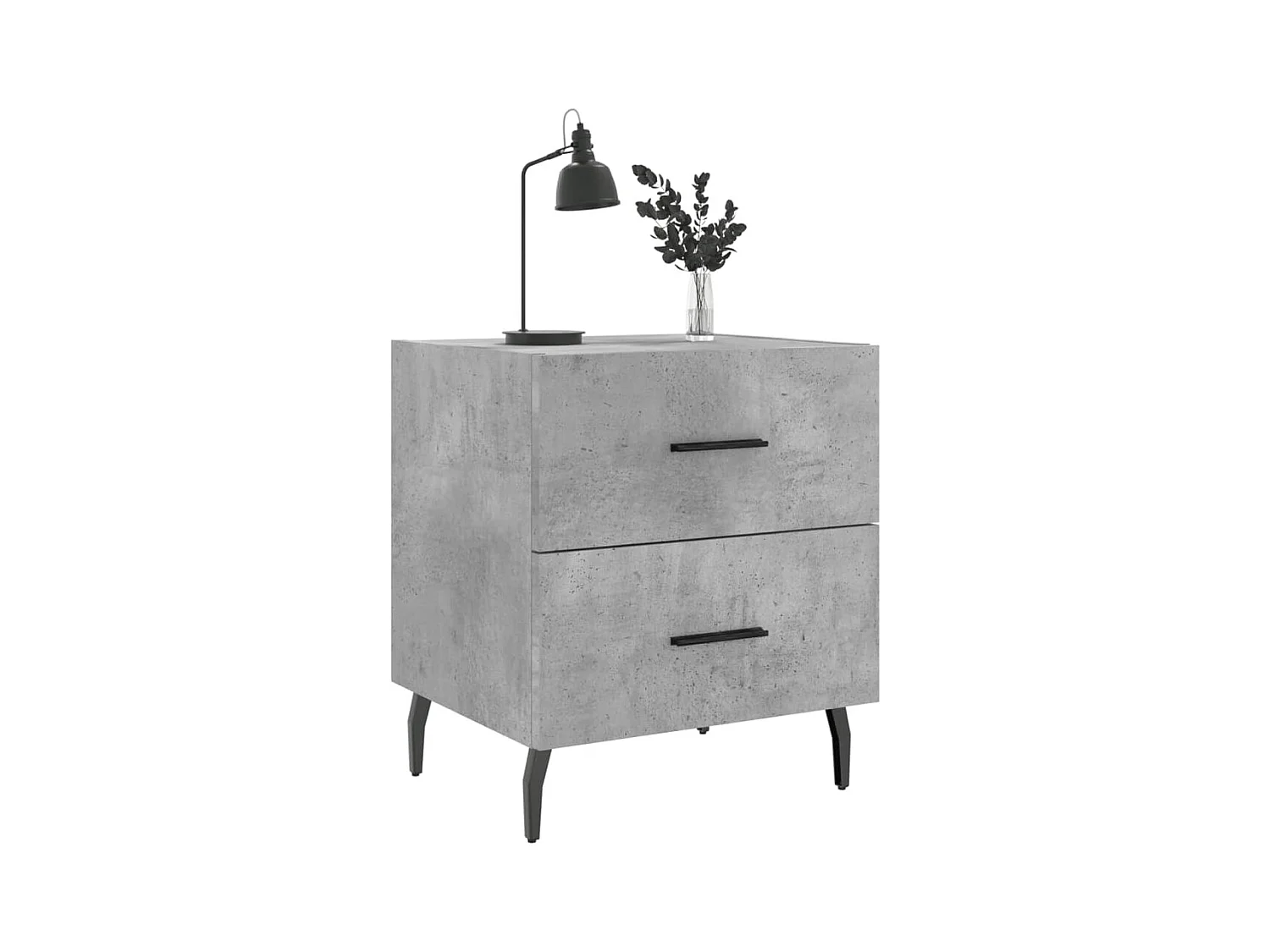 Brad John  Tables de chevet 2pcs gris béton 40x35x47,5cm bois d’ingénierie