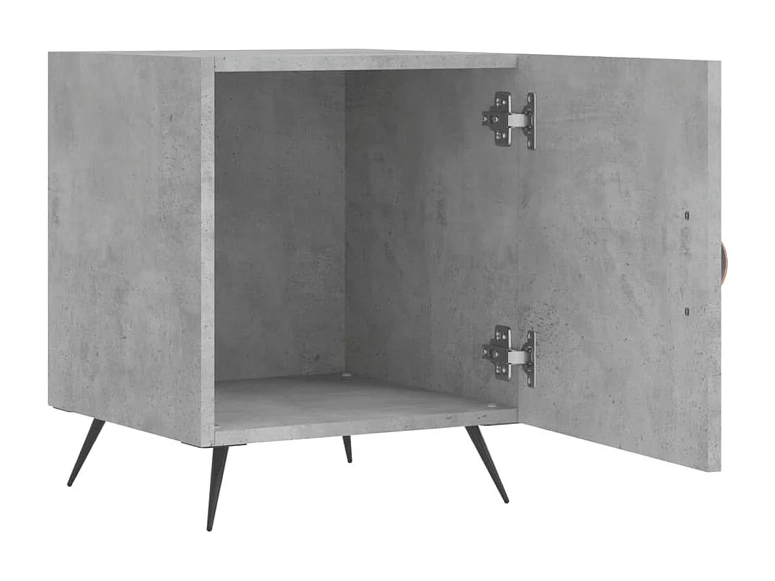 Aars  Table de chevet gris béton 40x40x50 cm bois d’ingénierie